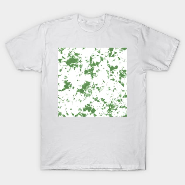 Kelly Green and white Storm - Tie-Dye Shibori Texture T-Shirt by marufemia